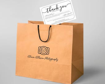 Printable Return Policy & Thank You Card Template - NO COLOR INK - Instant Download Pdf Digital File - Business Photographer Simple