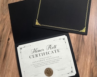 Honor Roll Certificate with Gold Seal - purchase individually or with folder