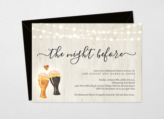 The Night Before Rehearsal Dinner Invitation Printable Template - Pre-Wedding Party - Easy Editable Instant Download Digital File 5x7 PDF