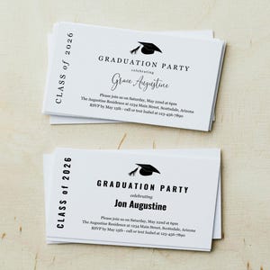 Graduation Party Invitation Insert, 2026 Grad Party Invite Enclosure, Boy or Girl