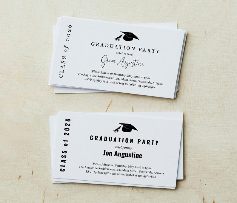 Graduation Party Invitation Insert, 2026 Grad Party Invite Enclosure, Boy or Girl imagem 1