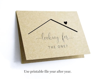 Printable Realtor Look for the One Greeting Card Template, Blank Folded Notecard New Home Marketing Real Estate Agent Download Digital