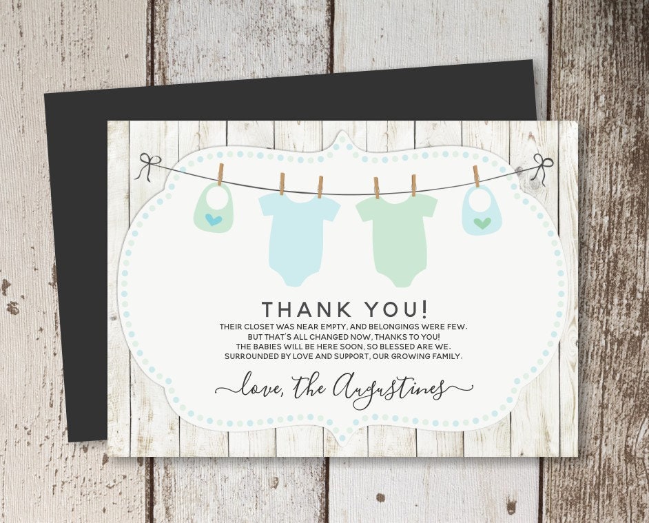 Template For Baby Shower Thank You Cards