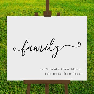 Printable Adoption Party Sign, Gift, Wall Art, Gotcha Day Celebration Decoration, Love Makes a Family Quote, Instant Download Digital File