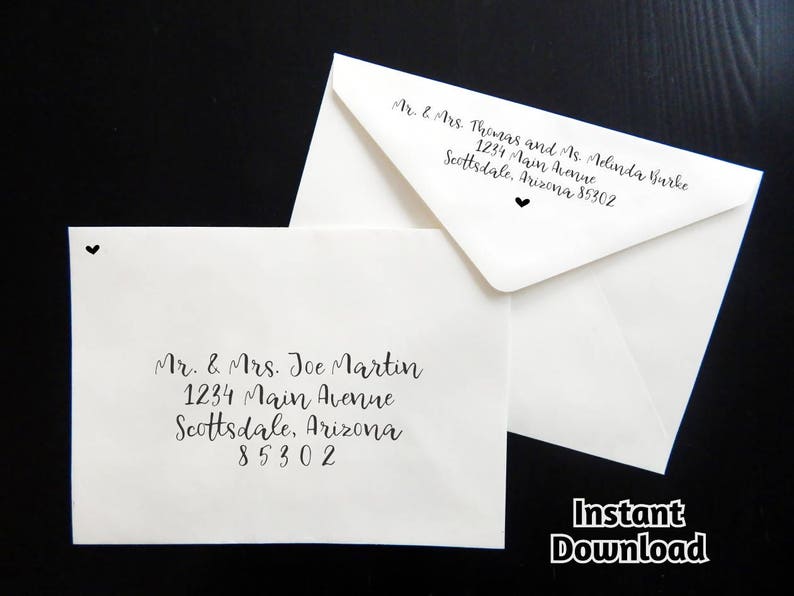 Christmas Wedding Envelope Template Rustic Handwriting Instant Download Digital File PDF A2 A7 Printable Envelope Address Template