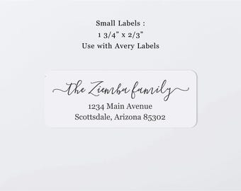 Small Address Label Template - Printable Envelope Label, Avery 2/3 x 1-3/4", Wedding, Christmas - Instant Download Digital File Editable PDF