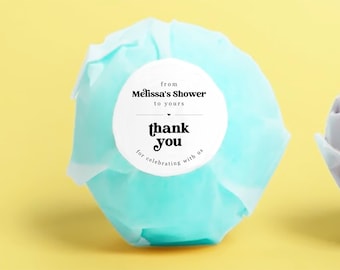 Bath Bomb Favor Label Template, Printable Soap Baby or Bridal Shower Favor Sticker or Tags, From Her Shower to Yours, Round Download Digital