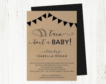 Taco Bout a Baby Shower Invitation Template, Printable Fiesta Invite Instant Download Digital File DIY PDF Gender Neutral Girl Boy Couple's