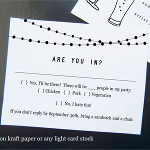 Funny Song Request RSVP Card Template, Printable Fun Brewery Winery ...