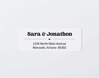 Address Label Template - Printable Envelope Return Address Label, Avery 1 x 2-5/8" Wedding, Christmas, Heart, Download Digital Editable PDF