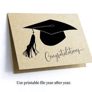 Printable Graduation Congratulations Card - Women / Men or Girls / Boys High School or College Graduate - Instant Download Digital File PDF
