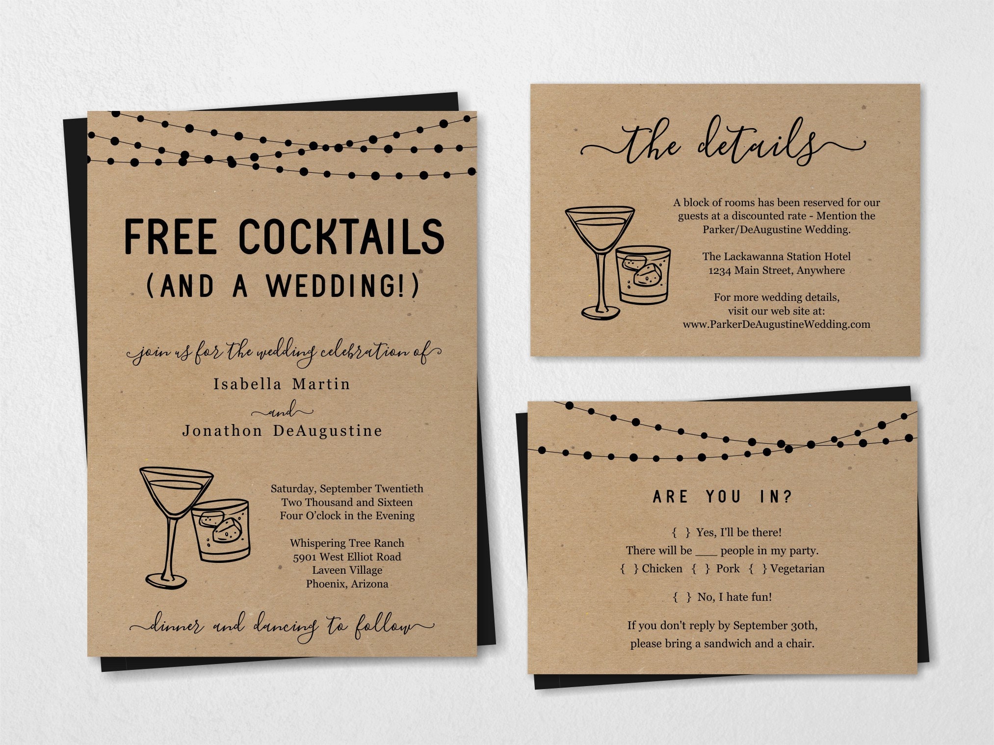 Funny Wedding Invitation Template Free Cocktail Drink Etsy UK