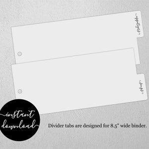 Editable Recipe Binder Divider Template - Printable Full Page Size 8.5 ...