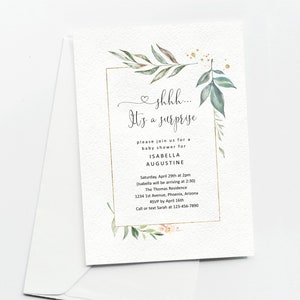 Surprise Baby Shower Invitation Template, Printable Couple&#39;s Shower for Boy or Girl, Editable Invite Evite Instant Download Digital File PDF