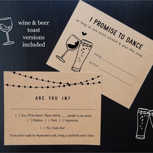 Funny Song Request RSVP Card Template, imprimable Fun Brewery Winery Wedding Invitation Insert Enclosure, Instant Download Digital File DIY