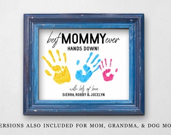 Best Mommy Ever Hands Down Template, Mom, Grandma, Dog Mom, Printable Mothers Day Gift, Birthday, Last Minute Editable Download Digital File