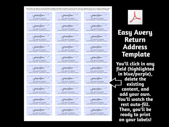 Future Mr & Mrs Return Address Label Template, Printable Wedding Envelope Label, Avery 1 x 2 5/8 Instant Download Digital File Editable PDF
