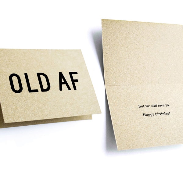 Funny Adult Birthday Card Template - Old AF 30th 40th 50th 60th Man Woman Printable Editable Instant Download Digital File PDF