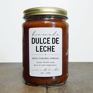 Homemade Dulce de Leche Label Template, Printable Gift Bottle Sticker, Personalize Custom Editable Digital File Instant Download DIY