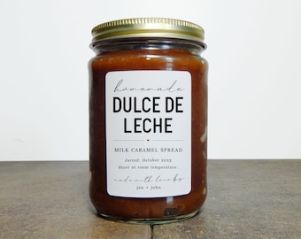 Homemade Dulce de Leche Label Template, Printable Gift Bottle Sticker, Personalize Custom Editable Digital File Instant Download DIY