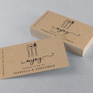Plantilla de boleto de comida imprimible, vale de comida gratis personalizable, token de cupón de tarjeta de comida de boda - Archivo digital de descarga instantánea PDF editable