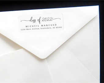 Graduation Return Address Label Template, Printable Class of 2022 Graduate Envelope, Avery 1 x 2 5/8 Instant Download Digital File Editable