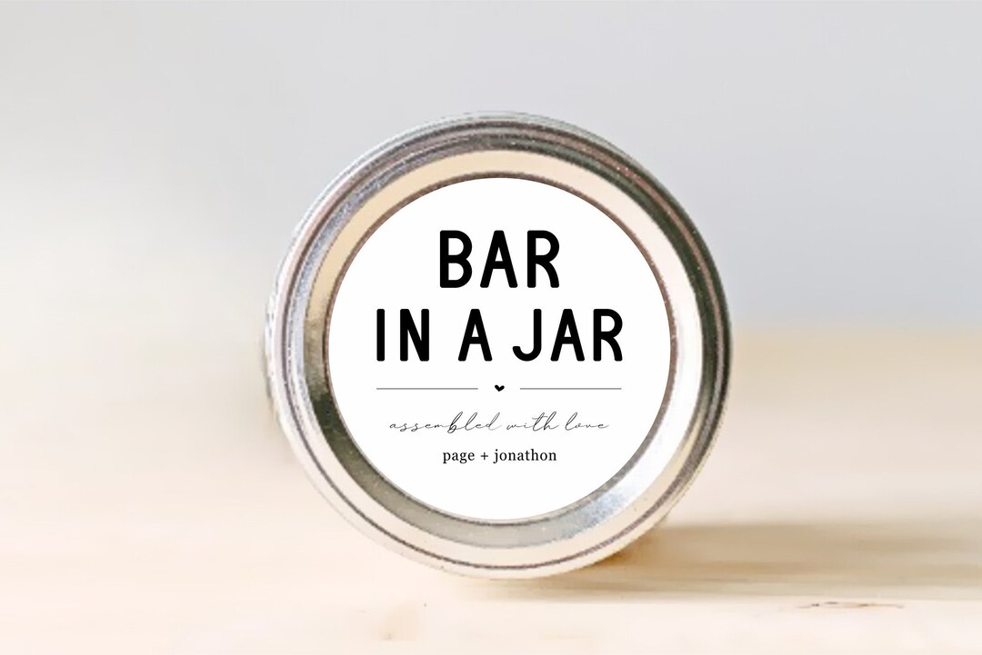 Bar in a Jar Label Template Printable Mason Jar Gift Etsy Canada