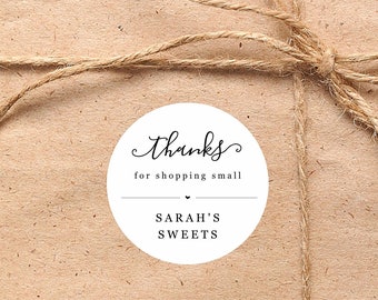 Thanks for Shopping Small Sticker / Tag Template 2x2, Printable Thank You for Supporting Small Business Label, Digital File Instant Download