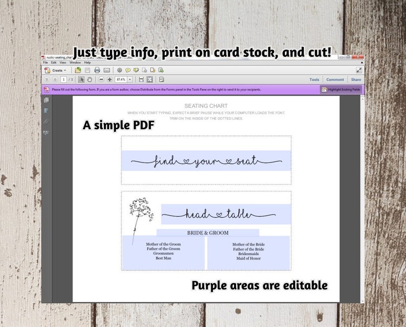 Wedding Seating Chart Printable Template Rustic Mason Jar &amp; - Etsy Canada