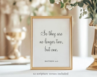Láminas imprimibles con versículos bíblicos para centros de mesa de boda, citas religiosas sobre el amor para la decoración de la despedida de soltera y la recepción (descarga digital).