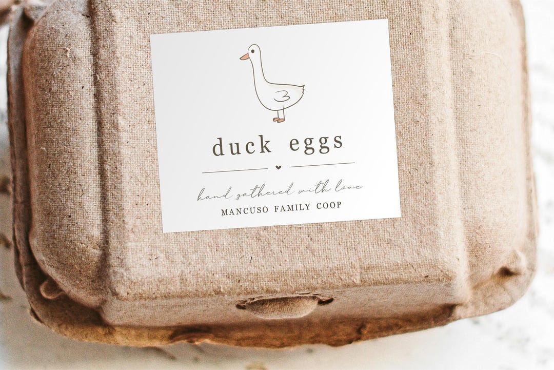 Duck Egg Carton Label Template, Printable Sticker, Personalize for Farm ...