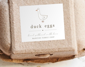 Duck Egg Carton Label Template, Printable Sticker, Personalize for Farm  Coop, Custom Gift, Editable PDF Digital File Instant Download DIY