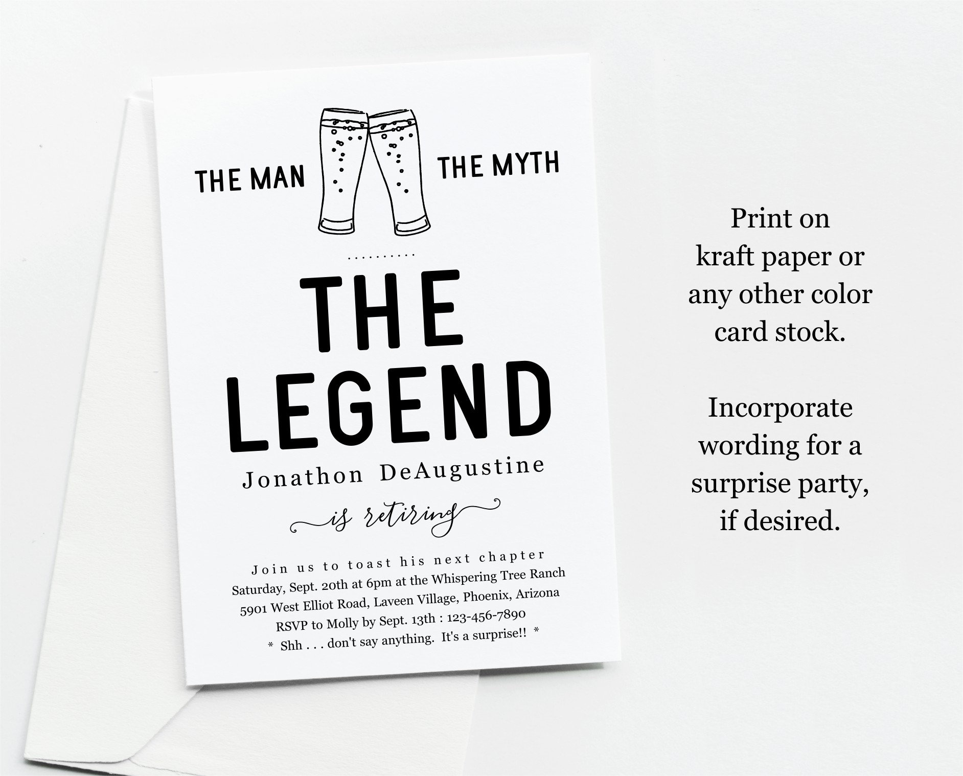 Funny Retirement Party Invitation Template Printable the Man - Etsy Funny Retirement Party Invitation Template Printable the Man - Etsy