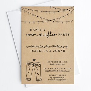 Brewery Wedding Reception Only Invitation Template - Printable Rustic Beer Happily Ever After Invite  - PDF Instant Download Digital File