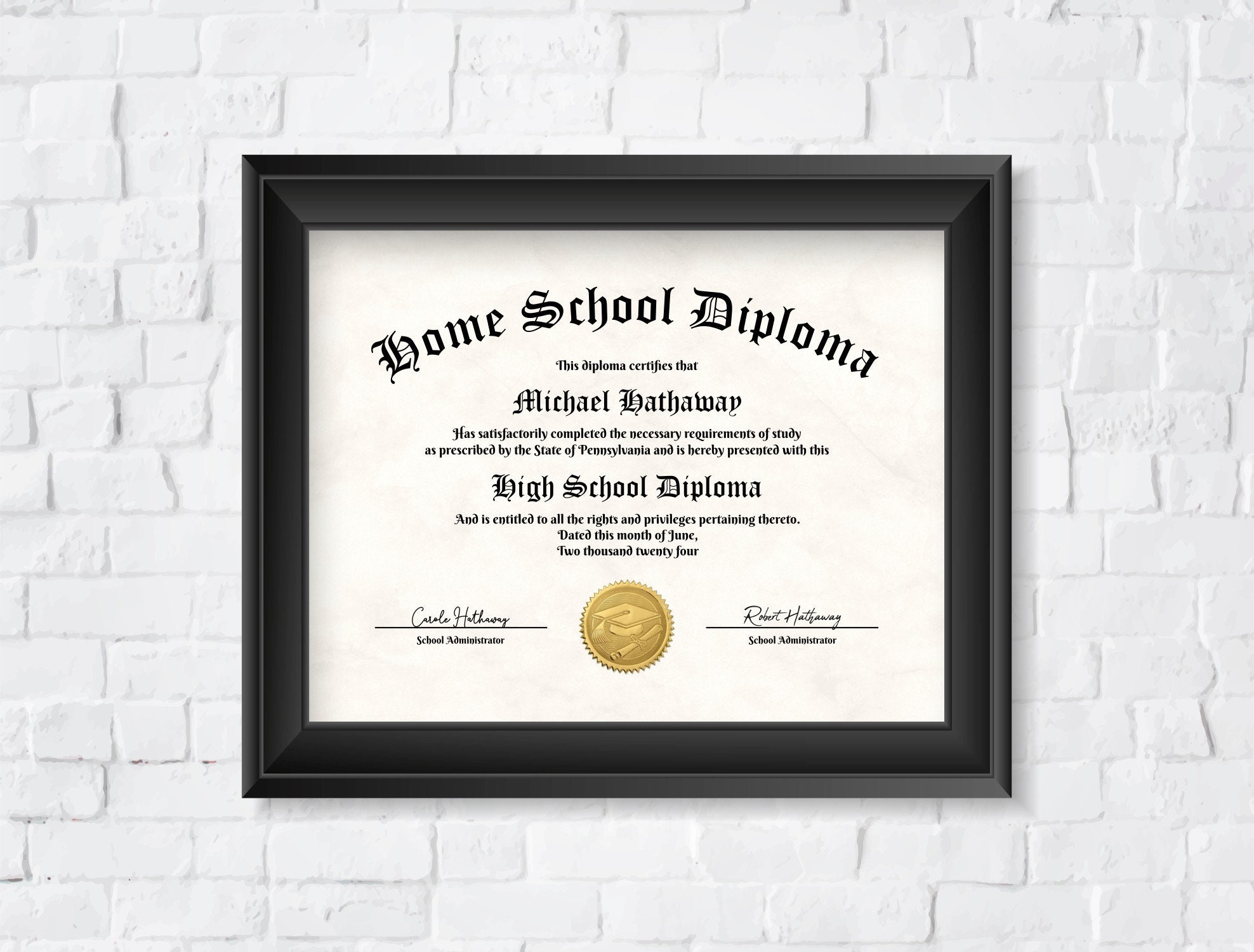 Homeschool Diploma With Gold Seal, Printable Home School High School Graduation Certificate Template, Editable Instant Download Digital File - Etsy homeschool-diploma-with-gold-seal-printable-home-school-high-school-graduation-certificate-template-editable-instant-download-digital-file-etsy