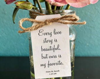 Wedding Love Quote Tags - Printed Set of Bridal Shower & Reception Centerpiece Decorations