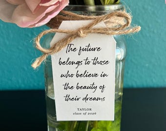 Graduation Quote Tags - Printed Set of Girl or Guy High School / College Grad Party Centerpiece Decorations