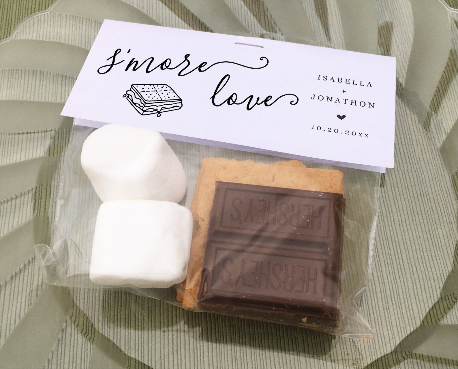 Smore Love Wedding Favor Tag Template Printable Folded Treat - Etsy