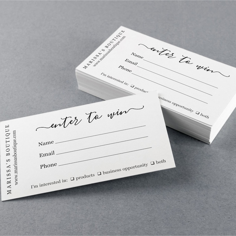 Enter to Win Business Cards - Etsy