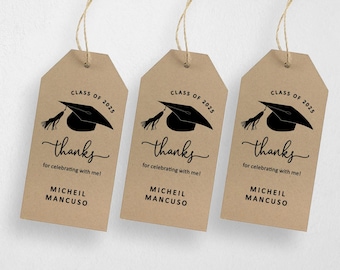 Printable Graduation Favor Tag Template, Custom Personalized Girl Guy Grad Party 2025 Favor Tags, High School College Instant Download File
