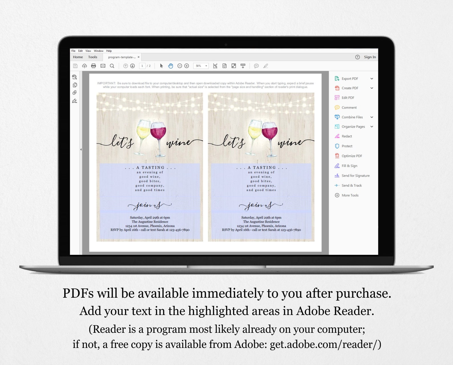 Wine Tasting Invitation Template Printable Invite &amp; Evite - Etsy