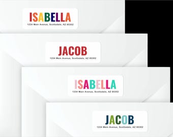 Kids Return Address Label Template, Printable Simple Cute 1 x 2 5/8" Birthday, Kids Mail Envelope Label, Avery OnlineLabels, Download File
