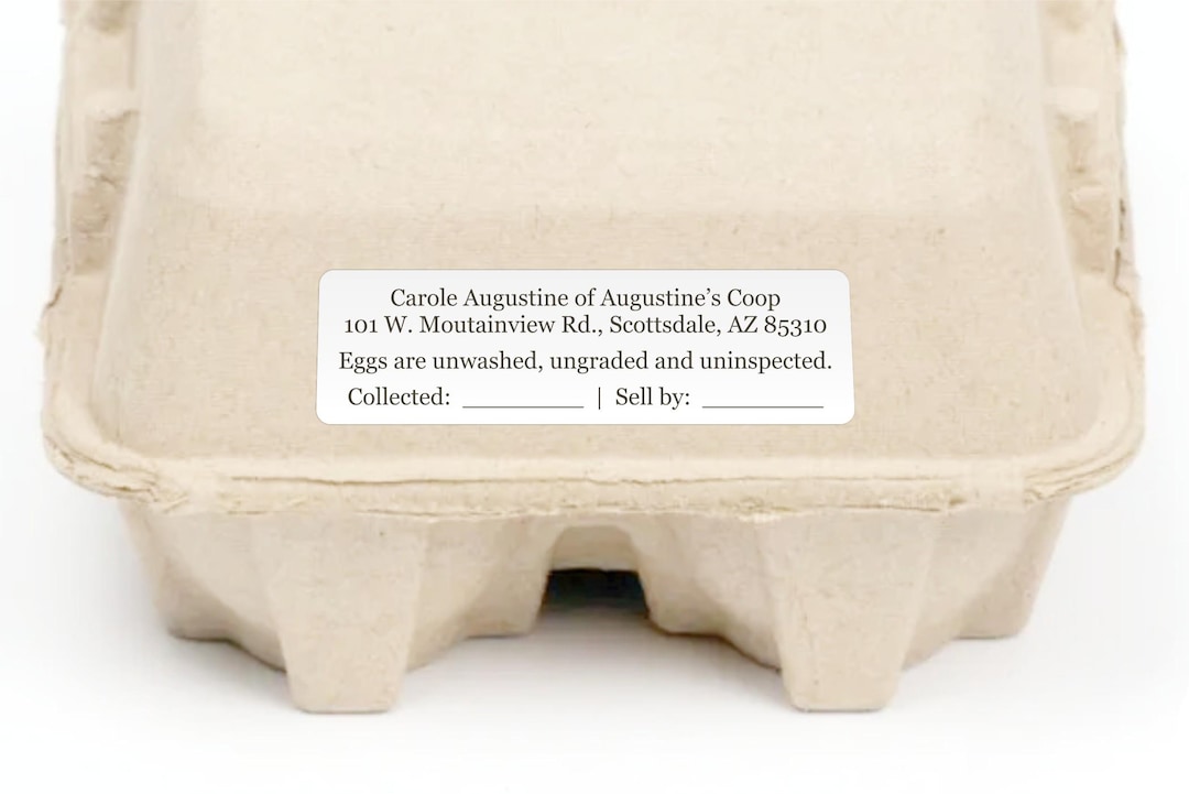 State Requirements for Home Coop Egg Carton Label, Ungraded Disclaimer ...