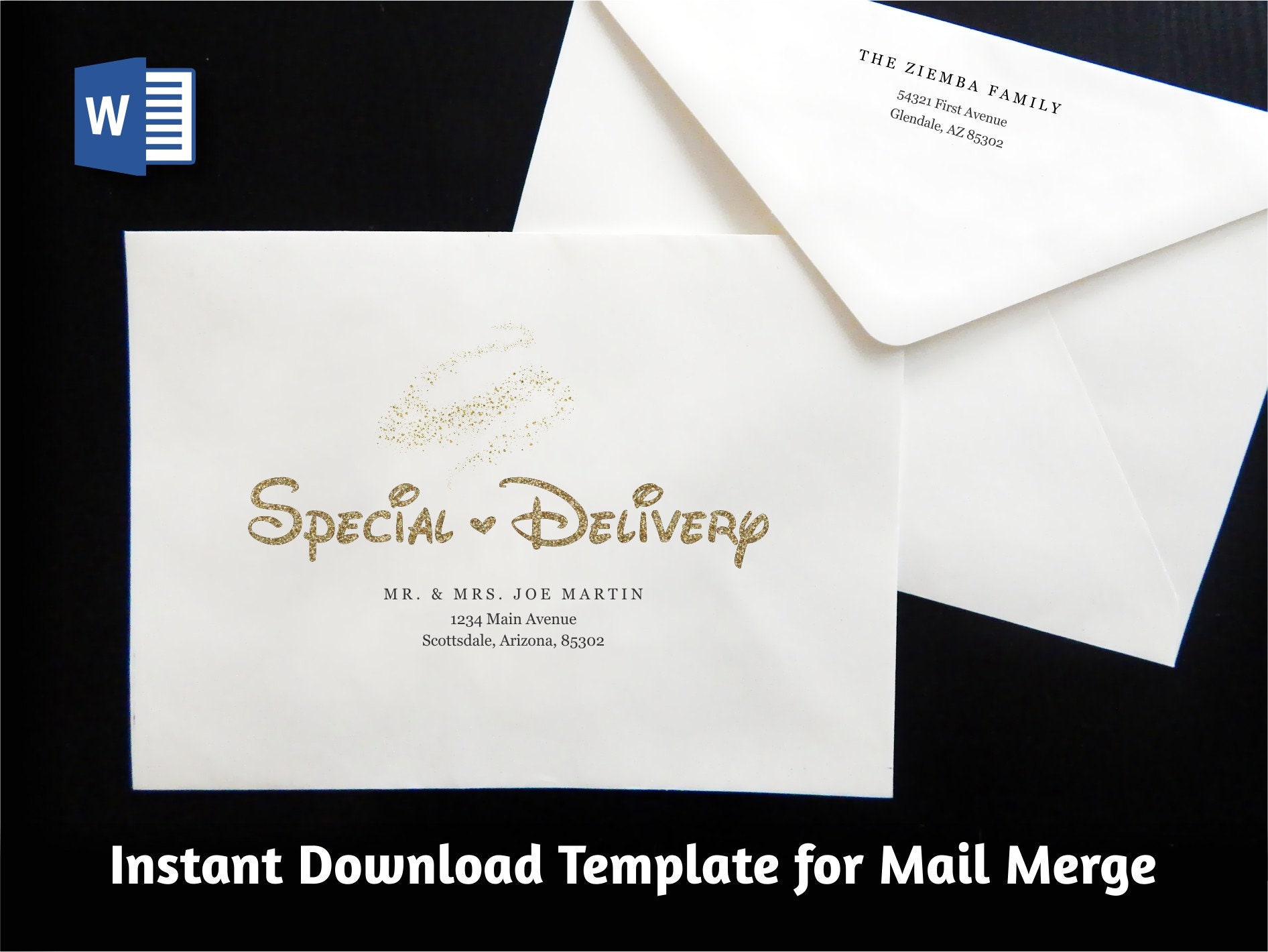 Walt Disney Font Address Envelope Template For Microsoft