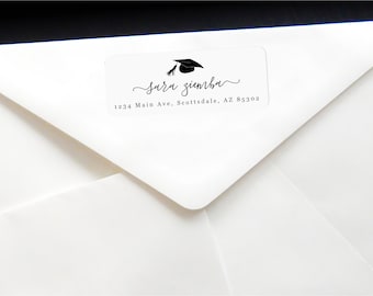 Graduation Return Address Label Template, Printable Class of 2025 Graduate Envelope, Avery 1 x 2 5/8 Instant Download Digital File Editable