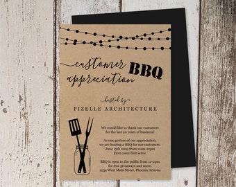 Customer Appreciation BBQ Invitation Template, Printable Company Employee Barbeque, Business Barbecue Party Invite, Instant Download Digital