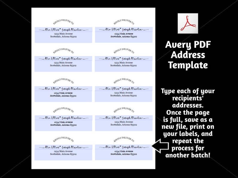 Printable Address Template for Envelope Labels Avery 2 x image 2