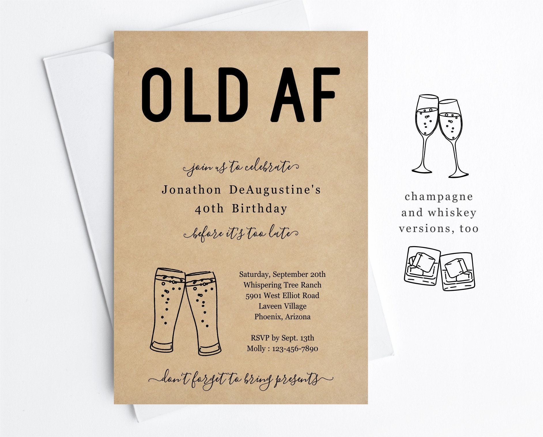 Funny Adult Birthday Invitation Template Printable OLD AF - Etsy Funny Adult Birthday Invitation Template Printable OLD AF - Etsy