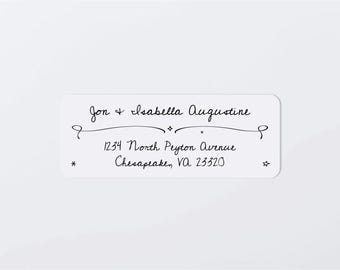 Address Label Template - Printable Envelope Return Address Label, Avery 1 x 2-5/8" Wedding, Christmas, Drawn, Download Digital Editable PDF