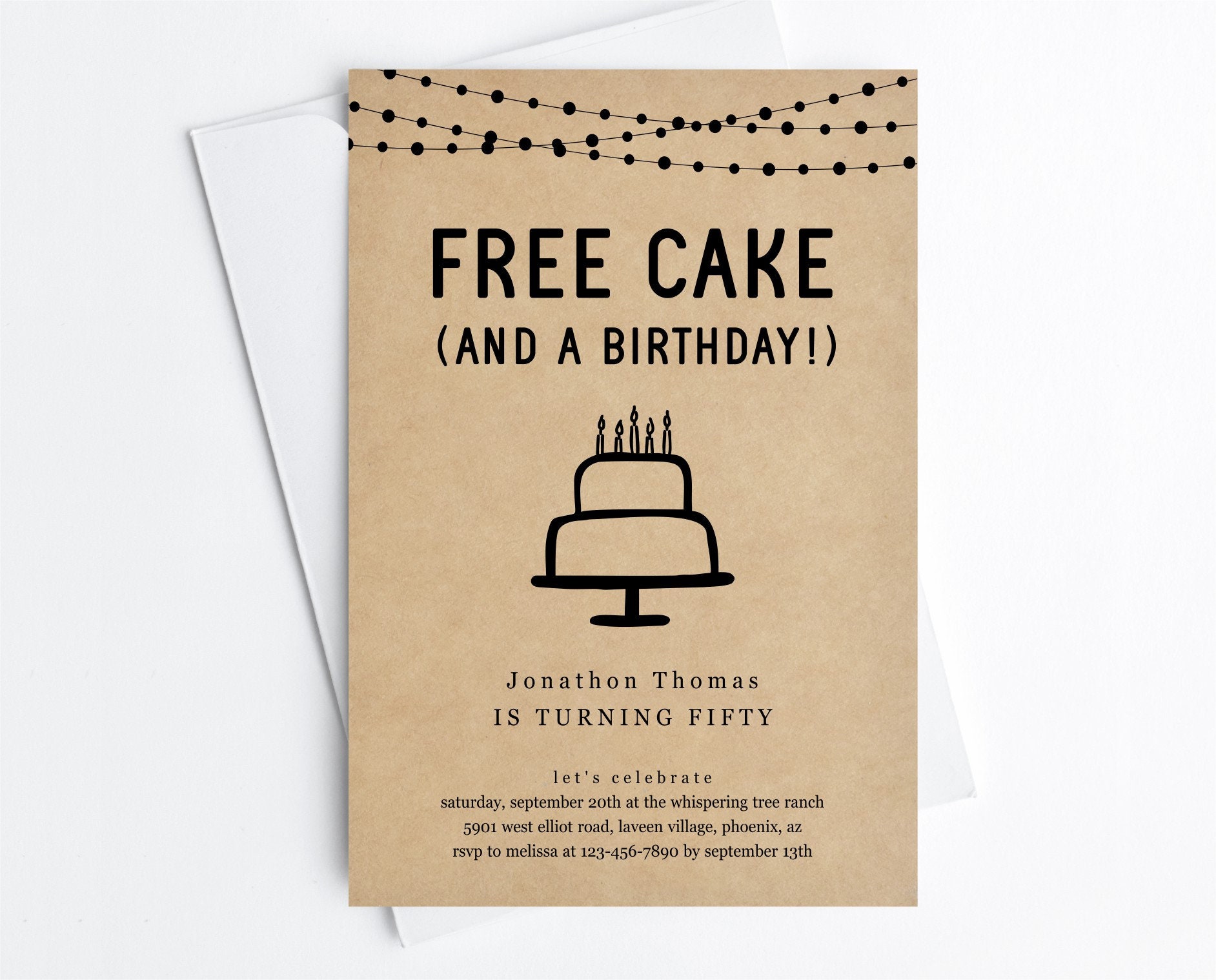 Buy Free Cake Funny Birthday Party Invitation Template Fun Online in India  - Etsy